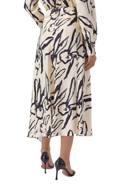 Юбка из вискозы MSGM черно-белого цвета по цене 47000 руб., арт. 3941MDD25/257655, фото 4 Юбка из вискозы MSGM, арт. 3941MDD25/257655, фото 4