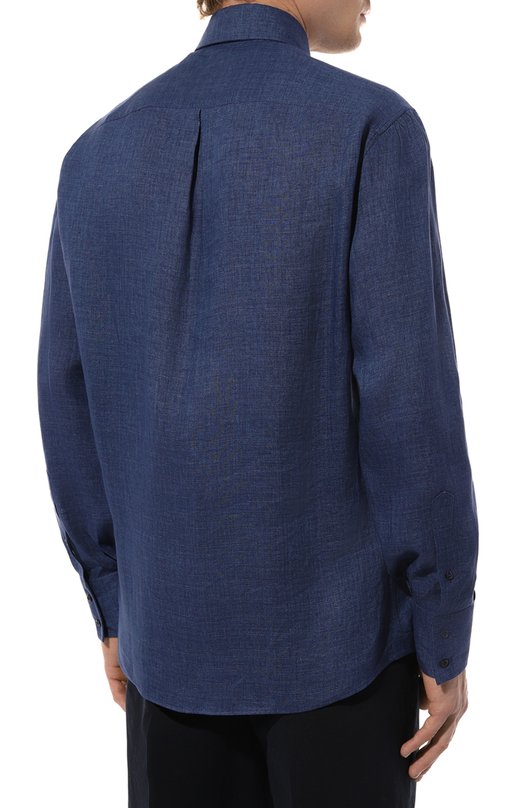 Льняная рубашка Brunello Cucinelli MB6500028 Синий  MB6500028 Фото 4