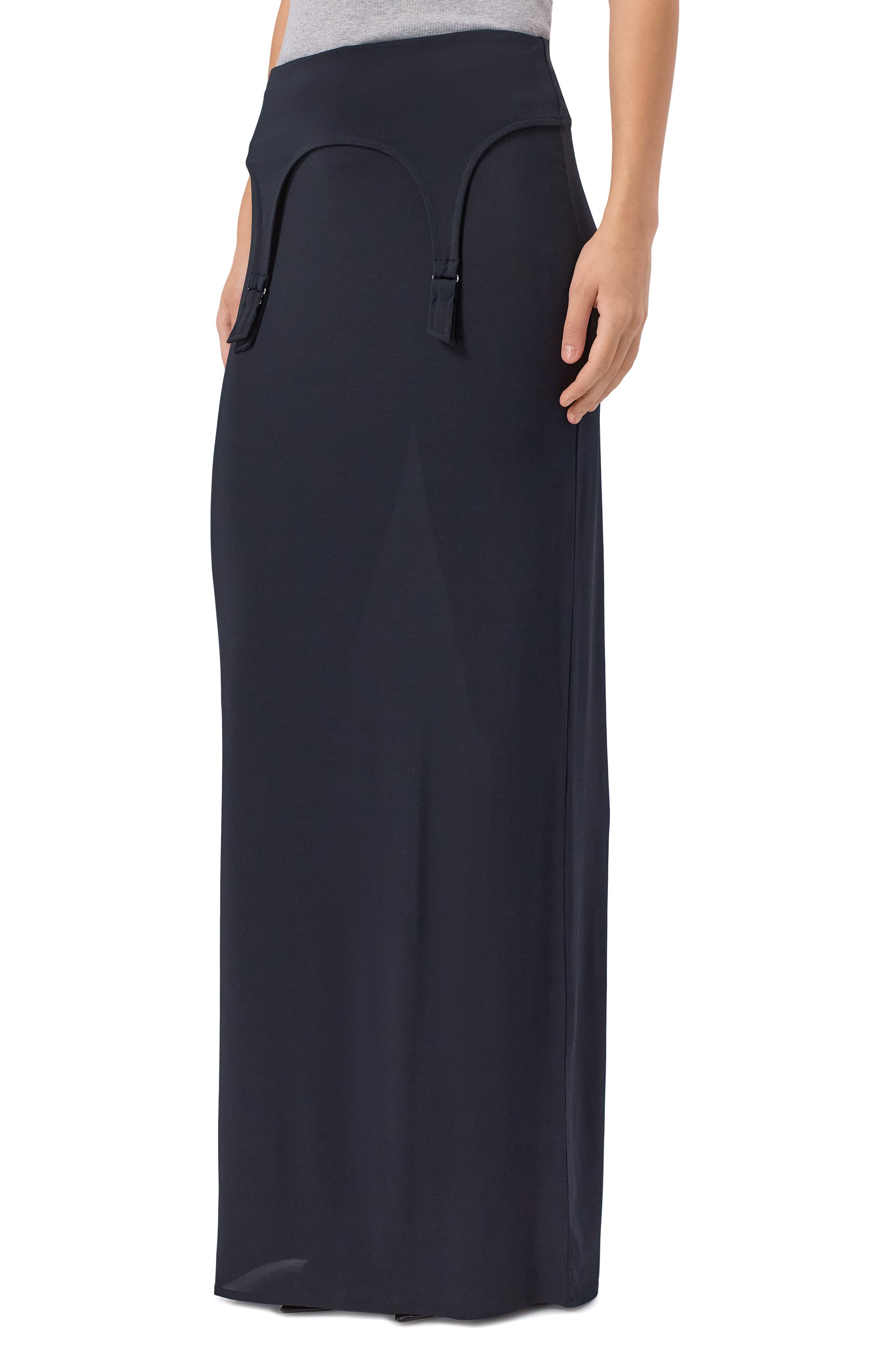 Юбка из вискозы JEAN PAUL GAULTIER темно-синего цвета по цене 82700 руб., арт. 25/04-W-SK022/J025, фото 3 Юбка из вискозы JEAN PAUL GAULTIER, арт. 25/04-W-SK022/J025, фото 3