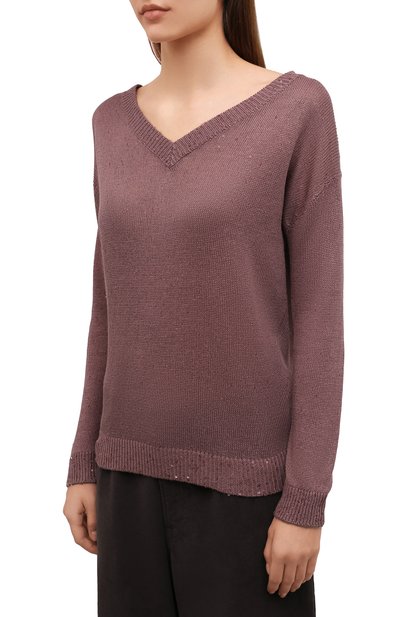 Пуловер из смеси льна и шелка BRUNELLO CUCINELLI, арт. M10550222, фото 3