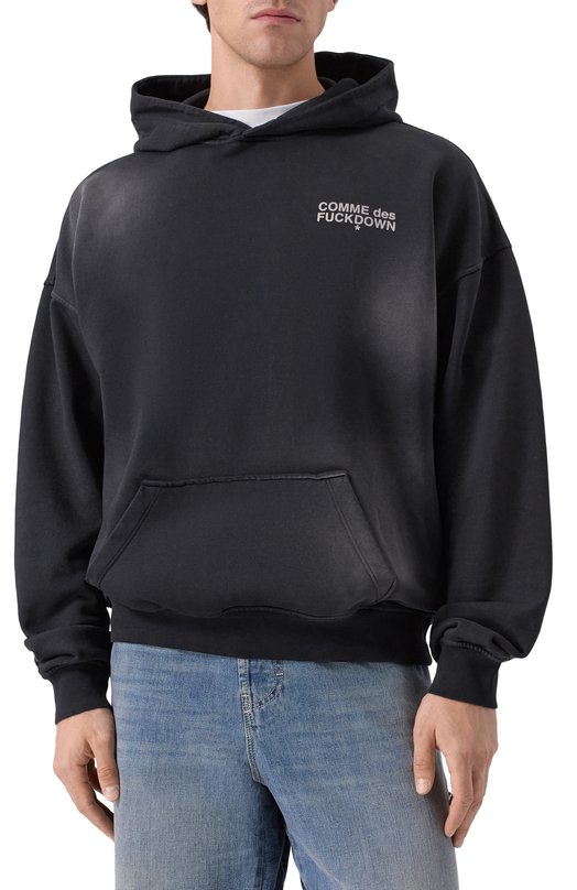 Хлопковое худи Comme des Fuckdown CFABM01740 Чёрный  CFABM01740 Фото 3