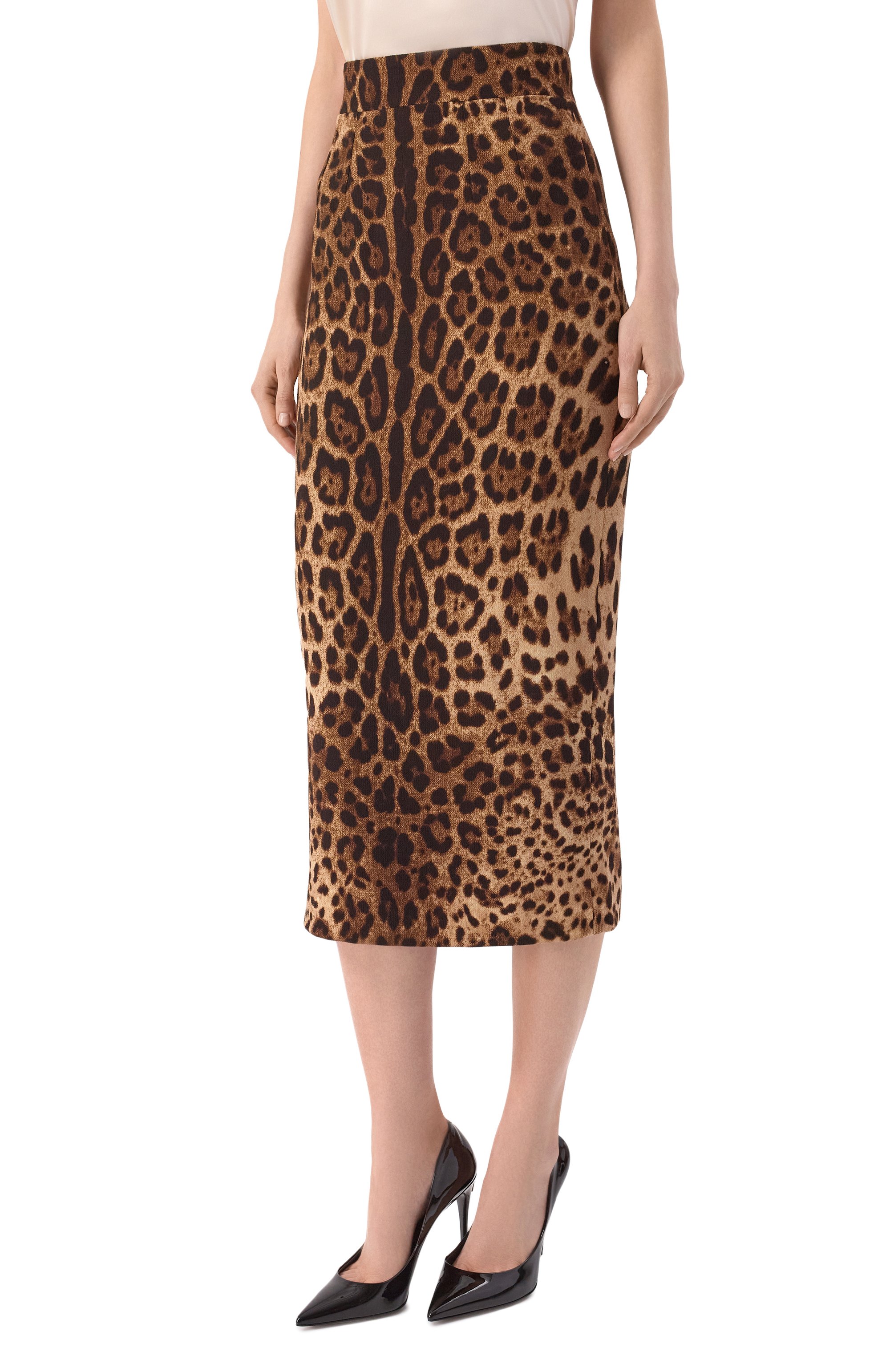 Шерстяная юбка DOLCE & GABBANA леопардового цвета по цене 165000 руб., арт. F4BZBT/FS2A3, фото 3 Шерстяная юбка DOLCE & GABBANA, арт. F4BZBT/FS2A3, фото 3