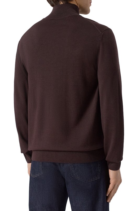 Водолазка из шерсти и шелка BOSS 50550015 Коричневый  50550015 Фото 4