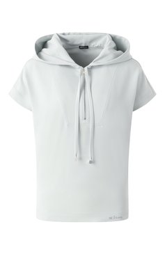 Женский шелковый топ KITON светло-голубого цвета, арт. D59415K0923F03 | Фото 1 (Материал сплава: Проставлено; Рукава: Короткие; Материал внешний: Шелк; Драгоценные камни: Проставлено; Длина (для топов): Стандартные; Стили: Кэжуэл; Кросс-КТ: костюм)