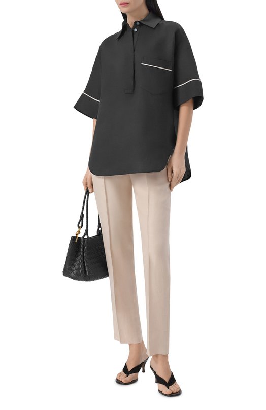 Льняная рубашка Agnona TD1109E/U3049E Чёрный  TD1109E/U3049E Фото 2