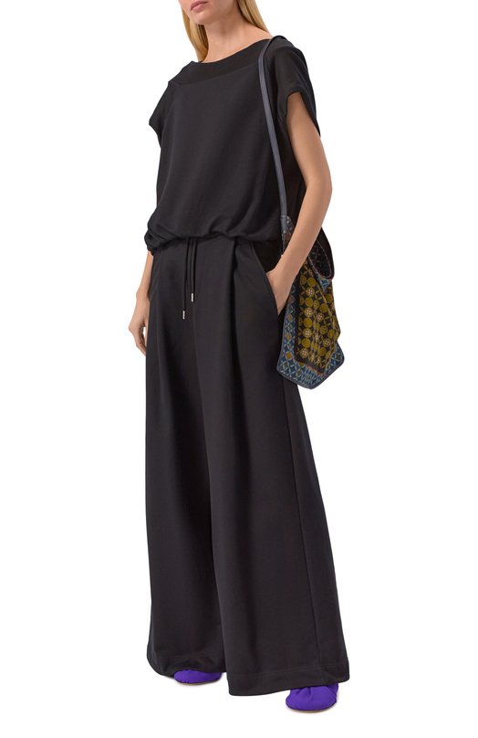 Хлопковые брюки Dries Van Noten 131111/3611 Чёрный  131111/3611 Фото 2