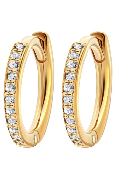 Серьги-кликеры с белым топазом MOONKA золотого цвета по цене 7900 руб., арт. ec-cer-g, фото 3 Серьги-кликеры с белым топазом MOONKA, арт. ec-cer-g, фото 3