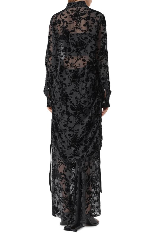 Блузка из вискозы и шелка Ann Demeulemeester B0013140/FA616 Чёрный  B0013140/FA616 Фото 4
