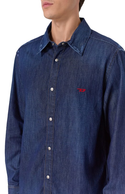 Джинсовая рубашка D-Simply Diesel A03534/0DBDB Синий  A03534/0DBDB Фото 5