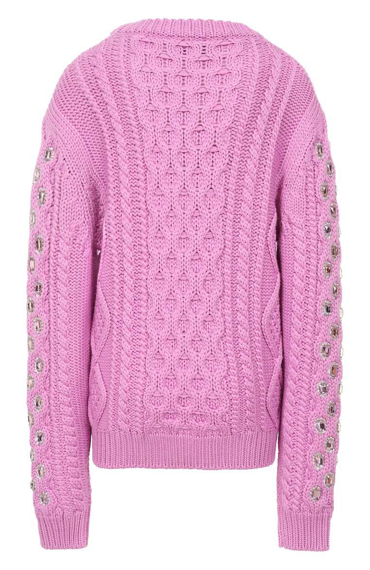 Шерстяной свитер с отделкой стразами PRADA, арт. P24S0O-1U7D-F0014-192, фото 2