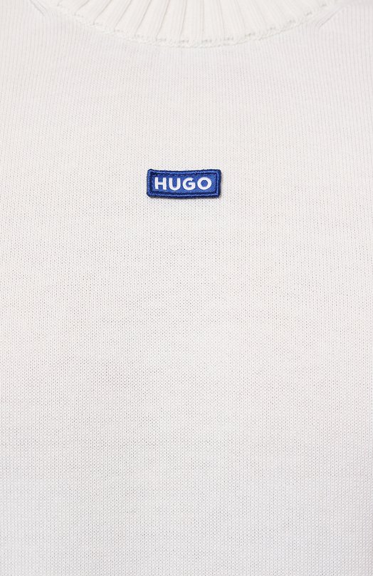 Хлопковый джемпер HUGO Blue Белый, фото 5