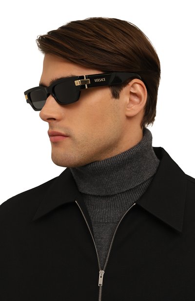 Солнцезащитные очки VERSACE черного цвета по цене 49500 руб., арт. 4465-GB1/87, фото 3 Солнцезащитные очки VERSACE, арт. 4465-GB1/87, фото 3