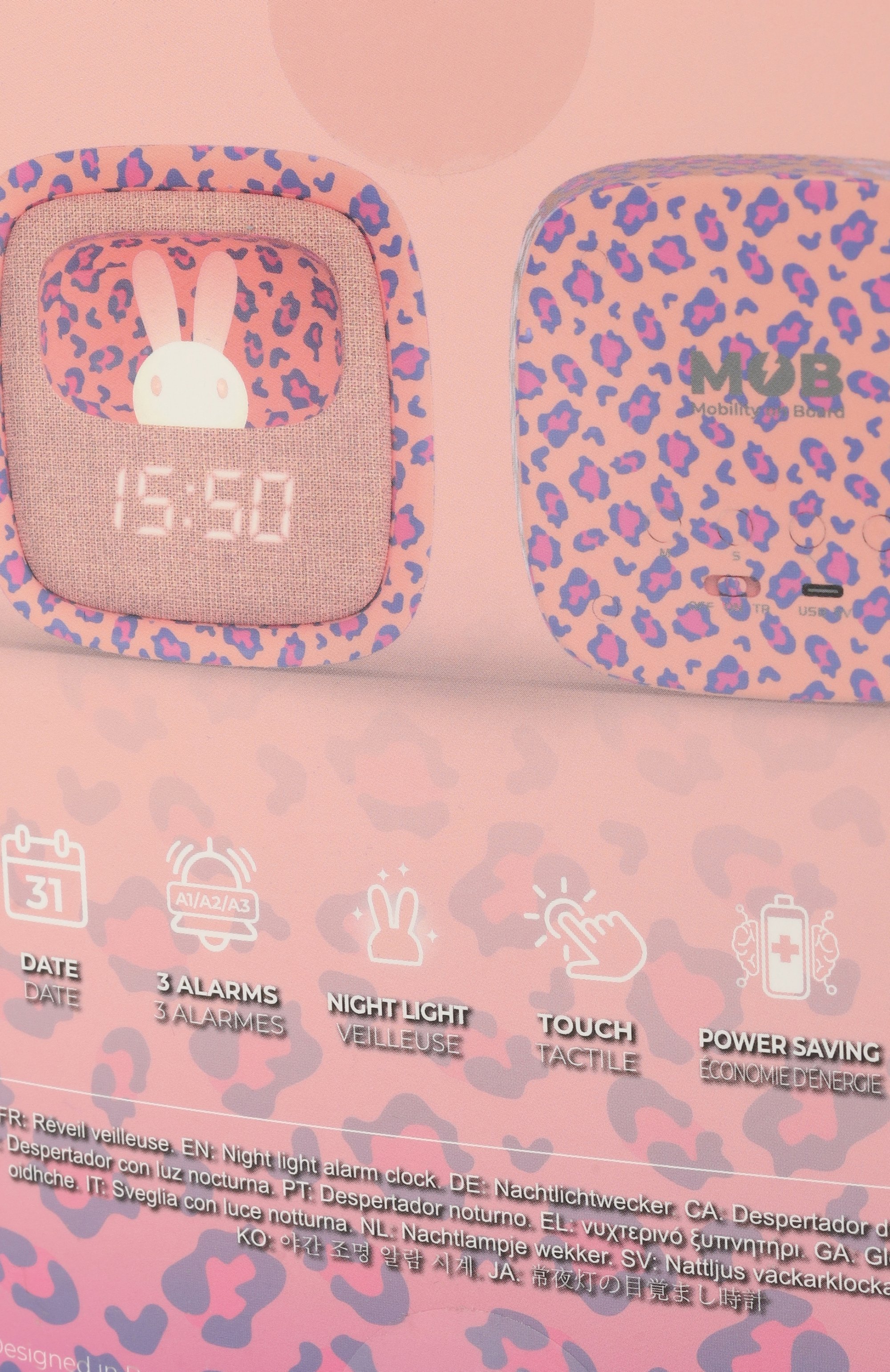 Светильник-часы billy clock - pink leopard PLAYFOREVER, арт. BILLY-LEOPK-01, фото 3