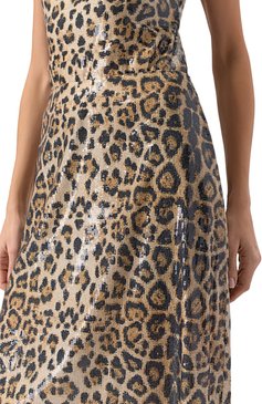 Женская юбка с отделкой пайетками IN THE MOOD FOR LOVE леопардового цвета, арт. RS2500200003 | Фото 5 (Длина Ж (юбки, платья, шорты): Миди; Материал сплава: Проставлено; Драгоценные камни: Проставлено; Стили: Гламурный; Кросс-КТ: костюм; Материал внешний: Синтетический материал)