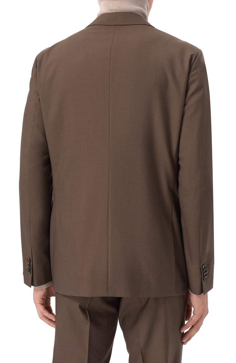 Мужской шерстяной костюм CORNELIANI коричневого цвета, арт. 256005-2518414_SET | Фото 5 (Рукава: Длинные; Материал сплава: Проставлено; Драгоценные камни: Проставлено; Материал внешний: Шерсть; Костюмы М: Однобортный; Стили: Классический)