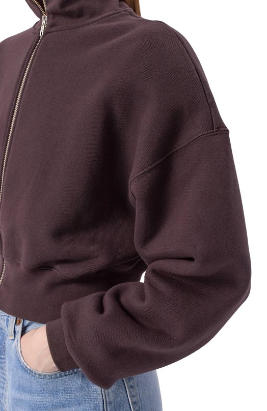 Хлопковая толстовка Agolde A7396 Коричневый  A7396 Фото 5