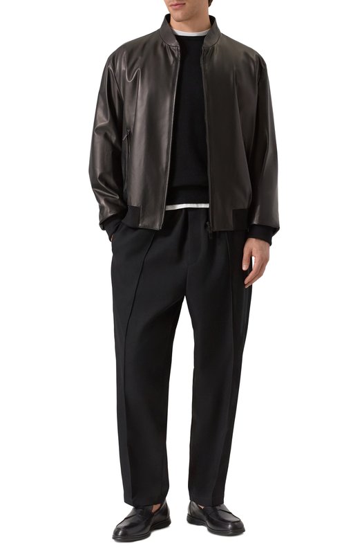 Кожаный бомбер Giorgio Armani GM001942/AF19014 Чёрный  GM001942/AF19014 Фото 2