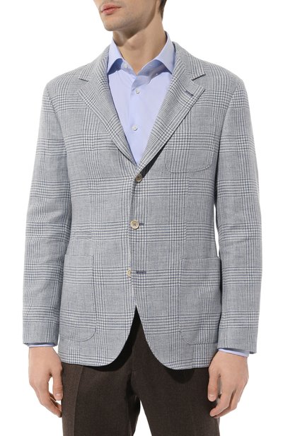 Пиджак изо льна и шерсти BRUNELLO CUCINELLI, арт. MS4857BND, фото 4