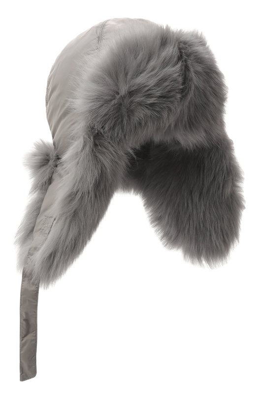 Пуховая шапка-ушанка с отделкой из песца Yves Salomon Enfant