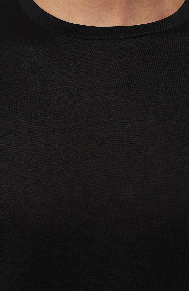 Мужская хлопковая футболка HANRO черного цвета, арт. 073511 | Фото 5 (Кросс-КТ: домашняя одежда; Рукава: Короткие; Длина (для топов): Стандартные; Материал сплава: Проставлено; Материал внешний: Хлопок; Драгоценные камни: Проставлено)