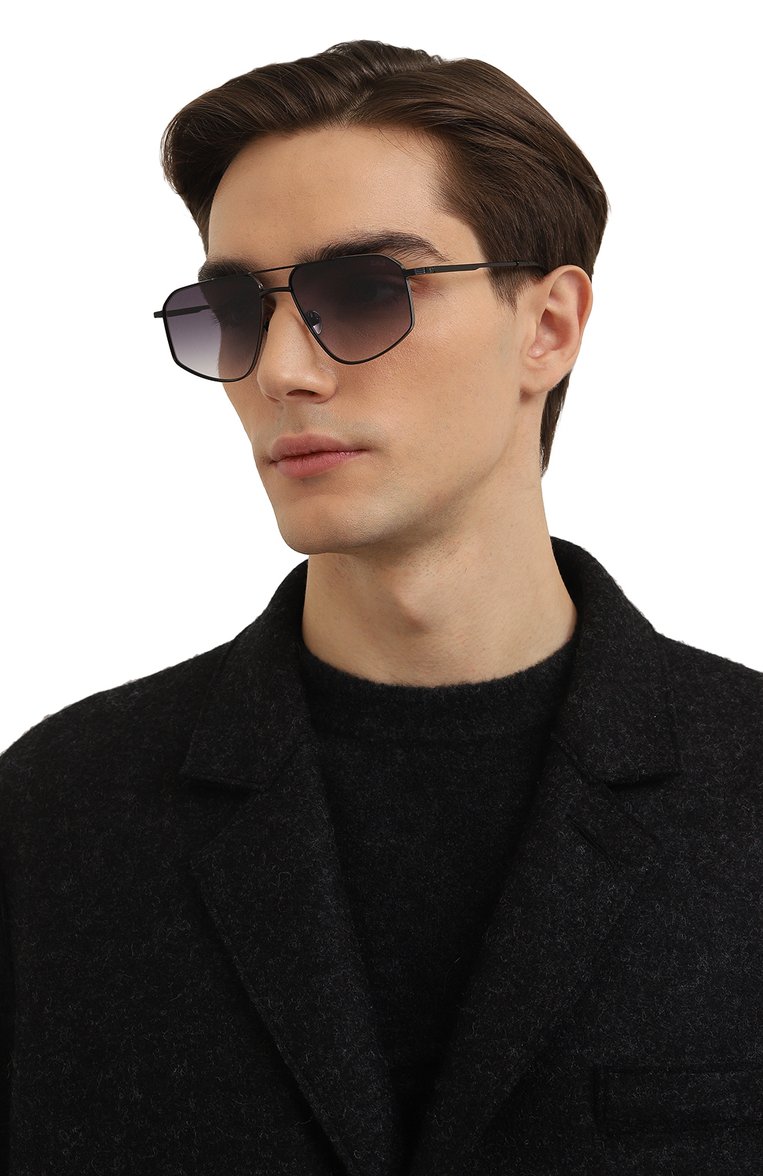 Женские солнцезащитные очки G.O.D. EYEWEAR черного цвета, арт. THIRTY SIX II BLACK SILVER/GREY | Фото 3 (Тип очков: С/з; Материал: Металл; Кросс-КТ: С/з-унисекс; Нос: Не проставлено; Региональные ограничения белый список (Axapta Mercury): Не проставлено; Оптика Гендер: оптика-унисекс; Очки форма: Авиаторы)