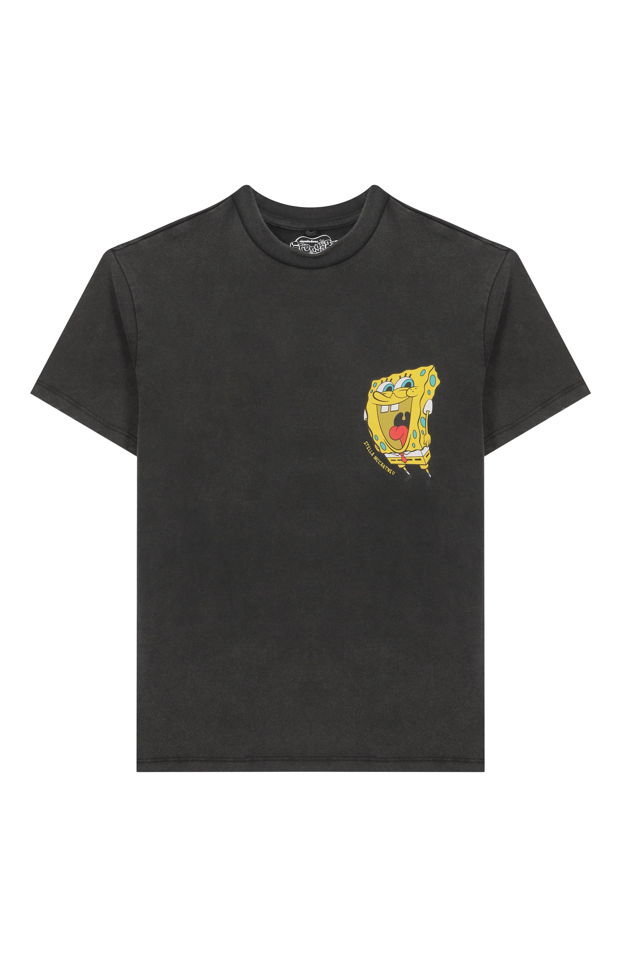 Хлопковая футболка STELLA MCCARTNEY темно-серого цвета по цене 9950 руб., арт. TW8S81, фото 1 Хлопковая футболка STELLA MCCARTNEY, арт. TW8S81, фото 1