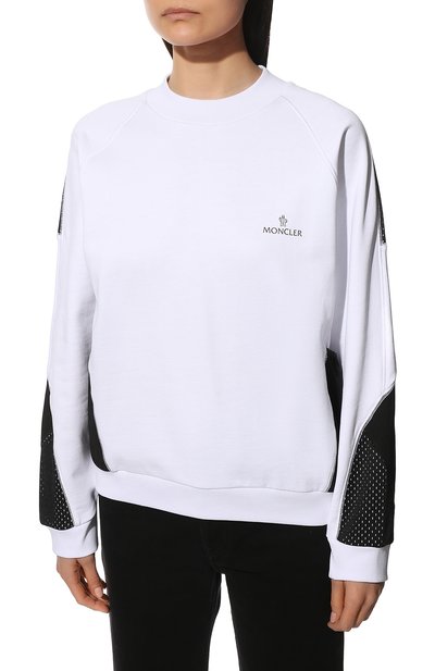 Хлопковый свитшот MONCLER белого цвета по цене 42700 руб., арт. H1-093-8G000-08-809KR, фото 3 Хлопковый свитшот MONCLER, арт. H1-093-8G000-08-809KR, фото 3