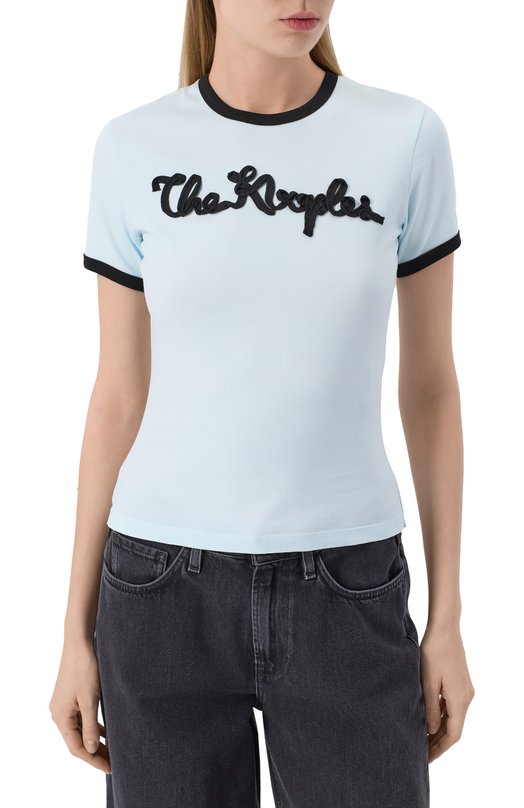 Хлопковая футболка The Kooples FTSC30012K Голубой  FTSC30012K Фото 3