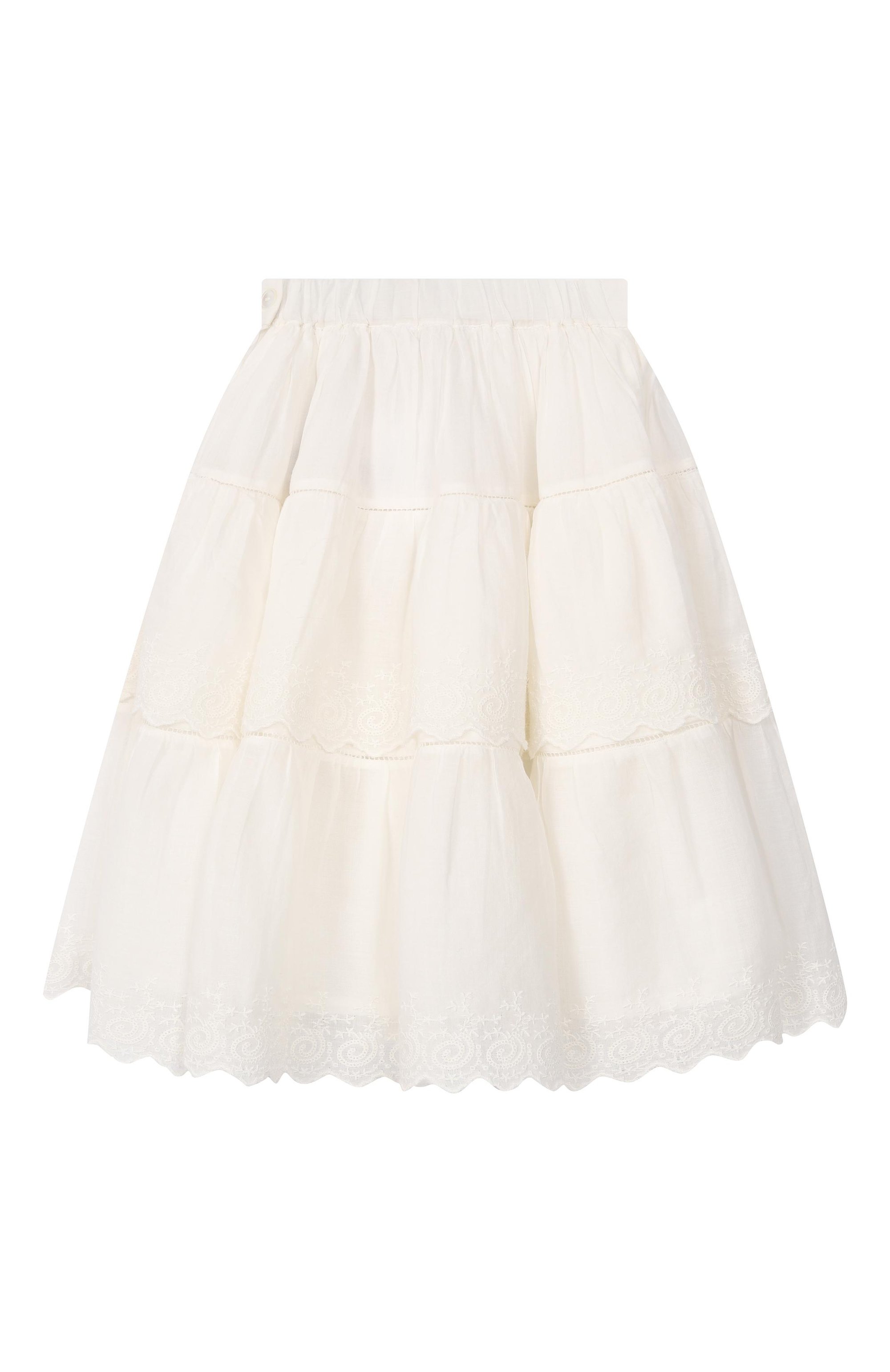 Хлопковая юбка BONPOINT молочного цвета по цене 29650 руб., арт. S06GSKW00001/10A-12A, фото 2 Хлопковая юбка BONPOINT, арт. S06GSKW00001/10A-12A, фото 2