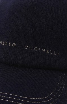 Мужская кашемировая бейсболка BRUNELLO CUCINELLI темно-синего цвета, арт. M22C79897 | Фото 4 (Материал: Текстиль, Шерсть, Кашемир; Материал сплава: Проставлено; Нос: Не проставлено)