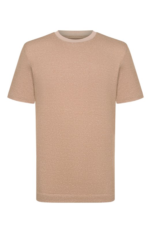 Футболка из хлопка и льна BOSS Camel 50560028 Бежевый 50560028