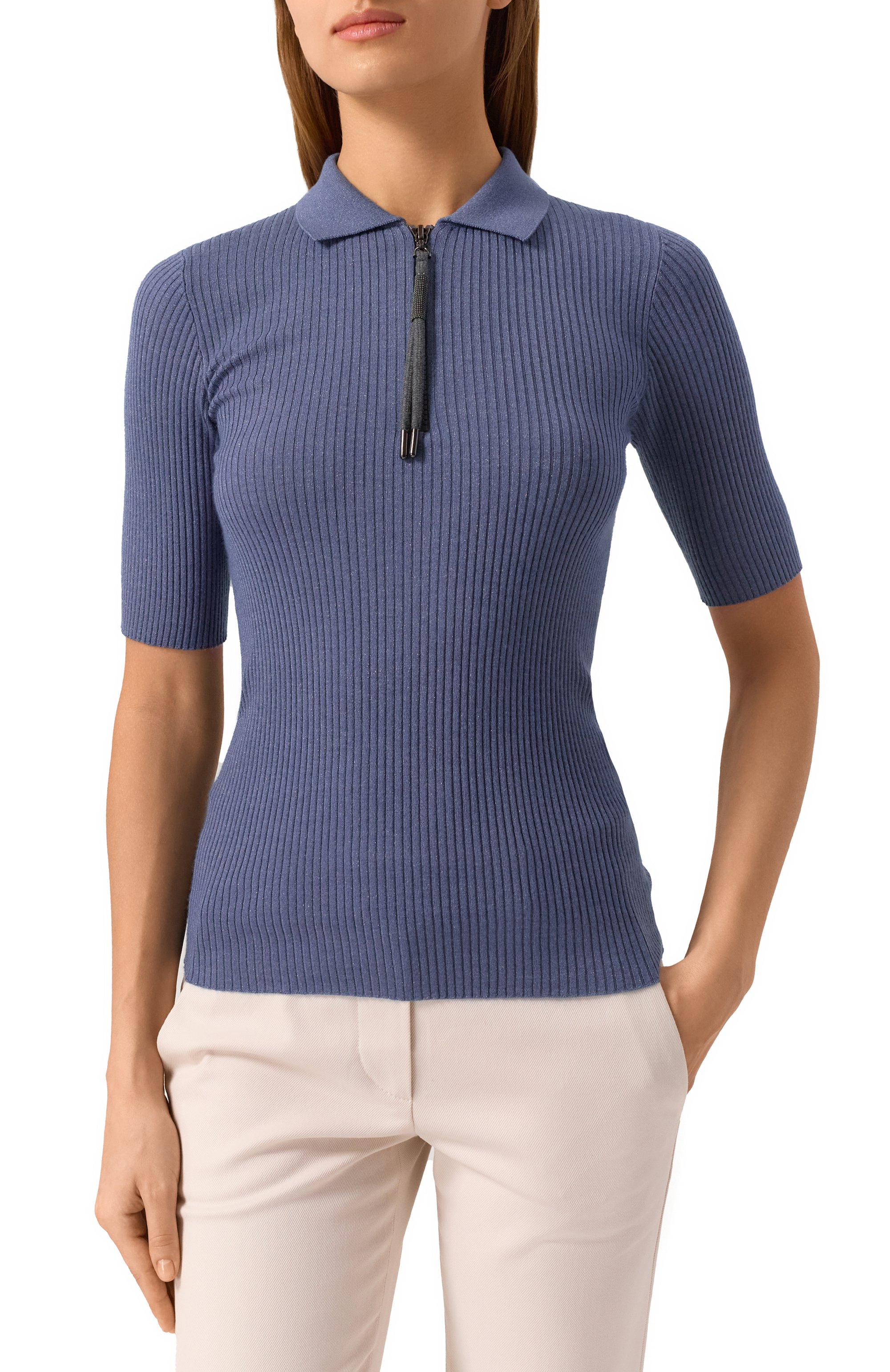 Поло из кашемира и шелка BRUNELLO CUCINELLI, арт. M41835505P, фото 3