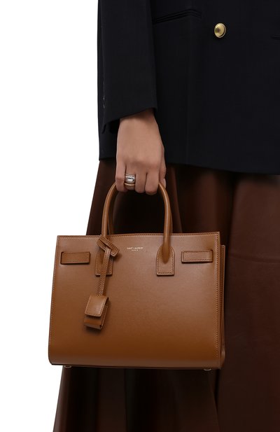 Сумка sac de jour baby SAINT LAURENT темно-бежевого цвета по цене 385000 руб., арт. 421863/02G9W, фото 3 Сумка sac de jour baby SAINT LAURENT, арт. 421863/02G9W, фото 3
