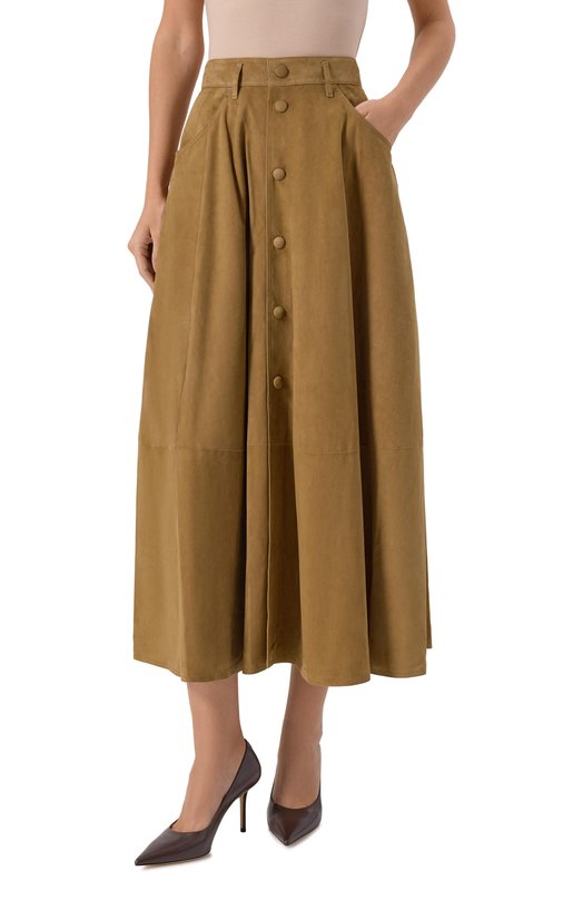 Замшевая юбка Petar Petrov F25LR21 Бежевый  F25LR21 Фото 3