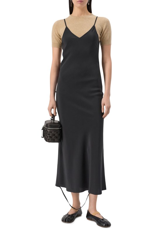 Кожаные балетки Tabi Maison Margiela S39WZ0104/P6853 Чёрный  S39WZ0104/P6853 Фото 2