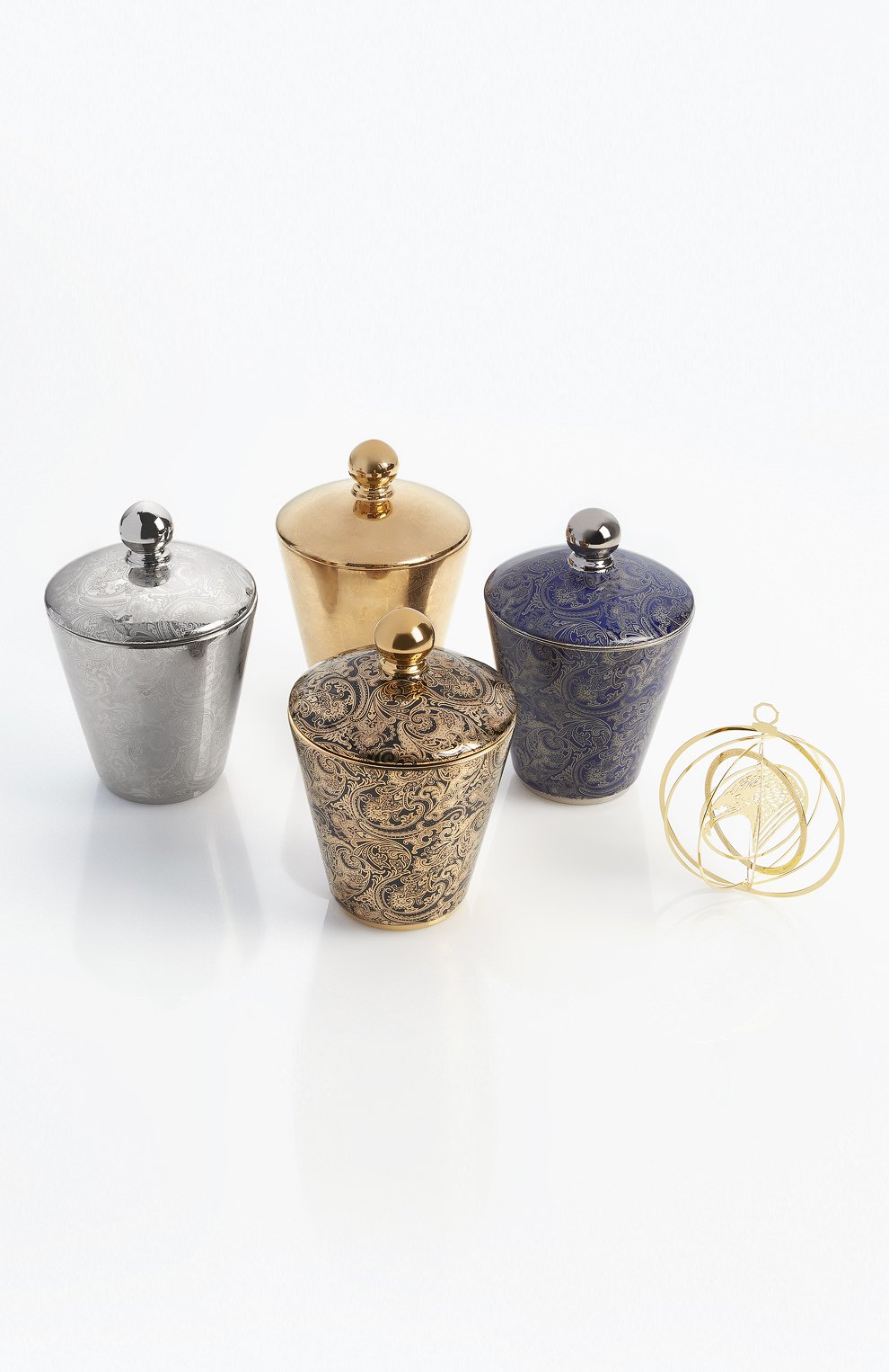 Подсвечник с крышкой platinum fine paisley STEFANO RICCI, арт. 0ACAN002/VELIN2, фото 2