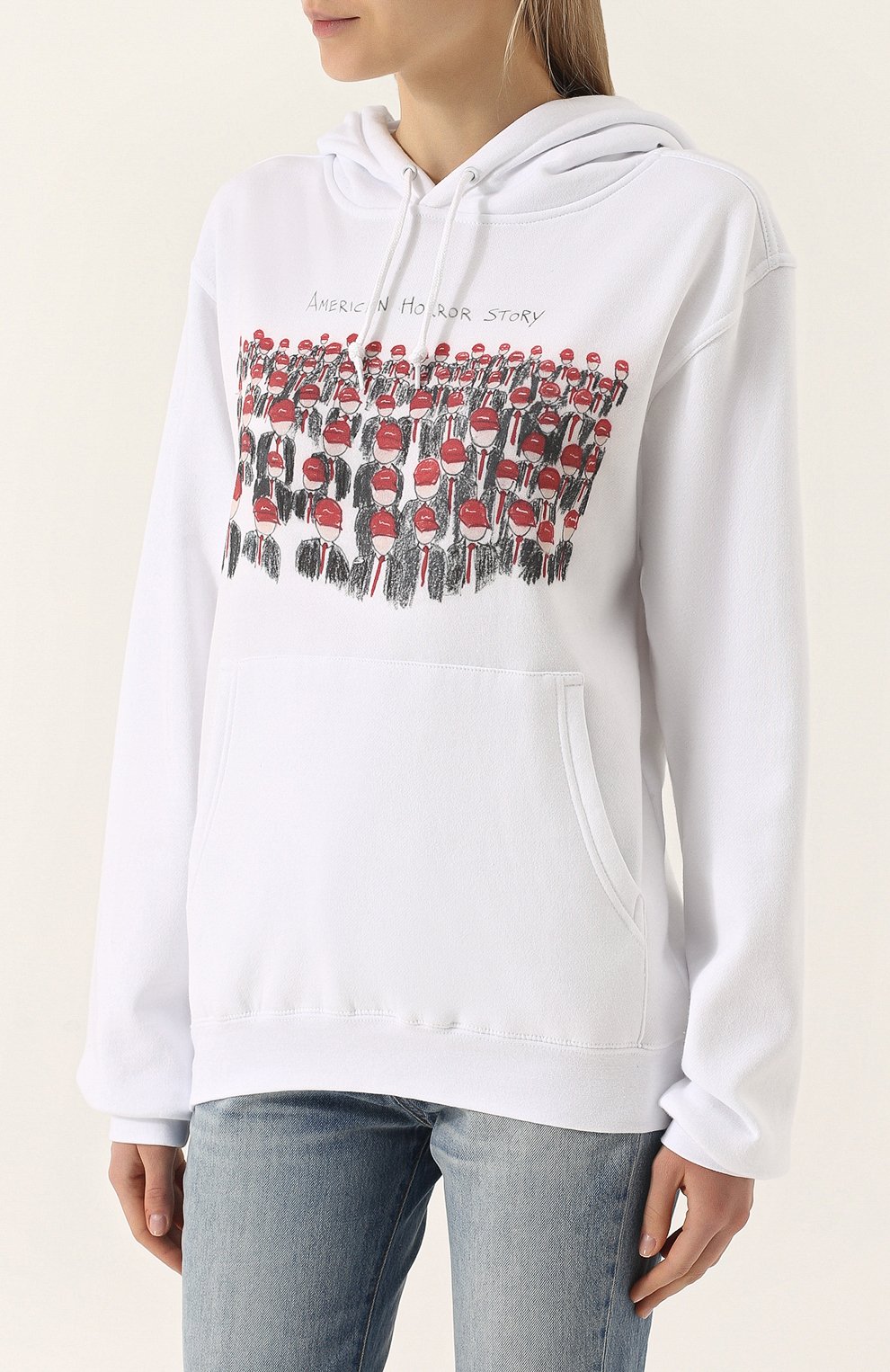 Хлопковая толстовка с принтом и капюшоном UNFORTUNATE PORTRAIT, арт. AMERICAN H0RR0R ST0RY/H00DIE, фото 3