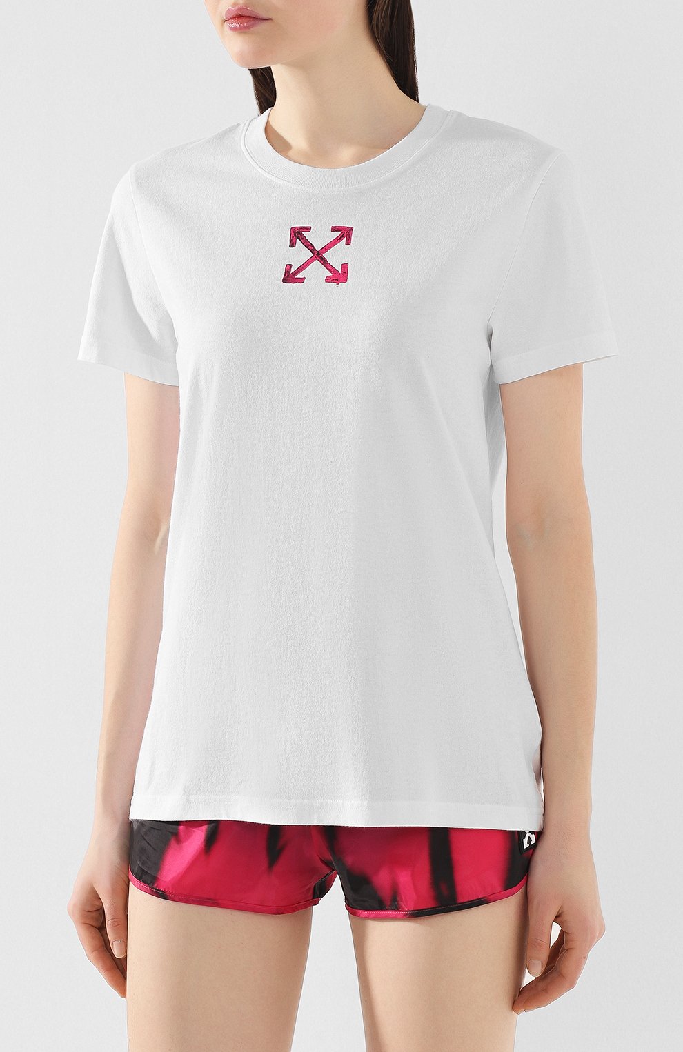 Хлопковая футболка OFF-WHITE белого цвета по цене 16300 руб., арт. 0WAA049R20B071000128, фото 3 Хлопковая футболка OFF-WHITE, арт. 0WAA049R20B071000128, фото 3
