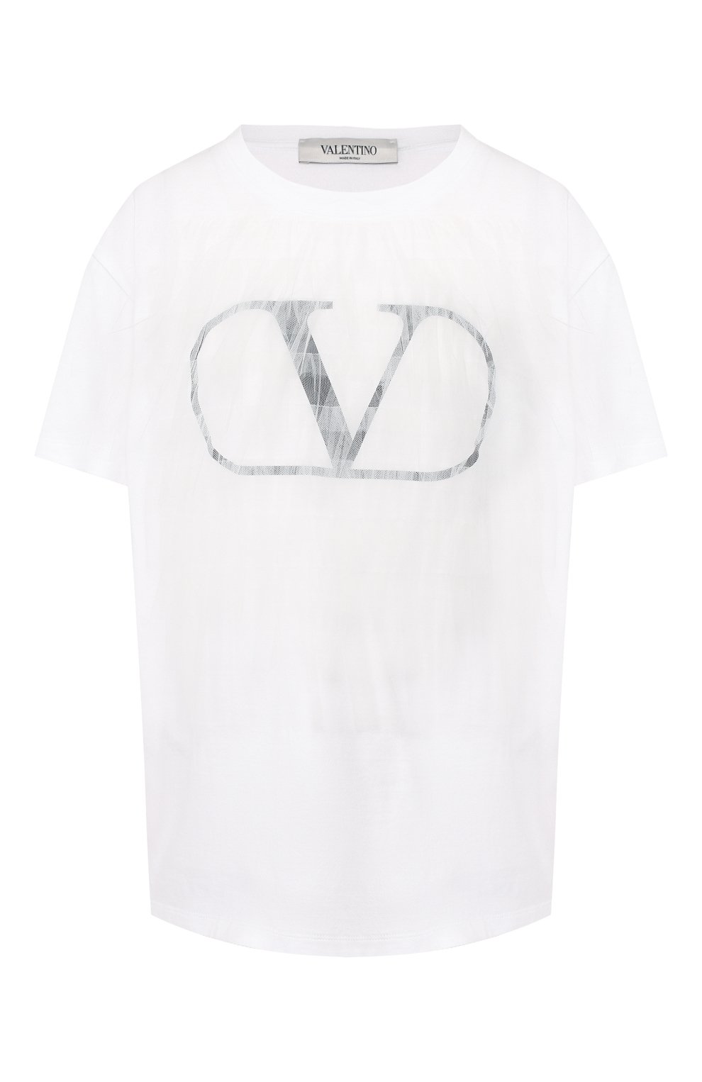Хлопковая футболка VALENTINO черно-белого цвета по цене 82950 руб., арт. RB0MG01T4MN, фото 1 Хлопковая футболка VALENTINO, арт. RB0MG01T4MN, фото 1