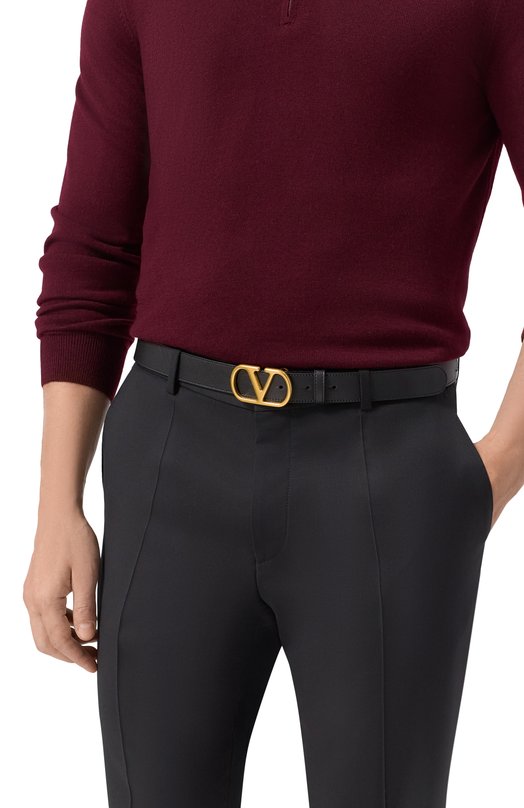 Кожаный ремень Valentino 7Y2T0SM3/IYR Чёрный  7Y2T0SM3/IYR Фото 2