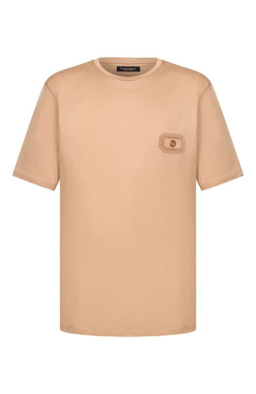 Хлопковая футболка Stefano Ricci MNH6104960/TE0001 Бежевый MNH6104960/TE0001
