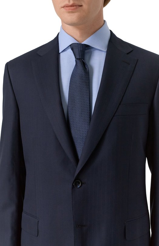 Шелковый галстук Canali 18/HJ04395 Синий  18/HJ04395 Фото 2