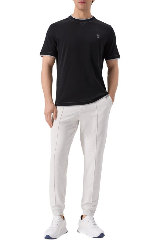 Хлопковая футболка Brunello Cucinelli M0B137451G Чёрный  M0B137451G Фото 2