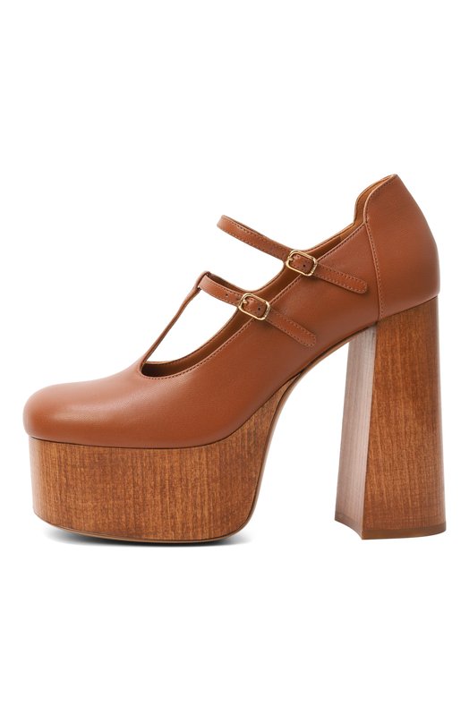 Кожаные туфли Chloé CH26S14CWK Коричневый  CH26S14CWK Фото 4