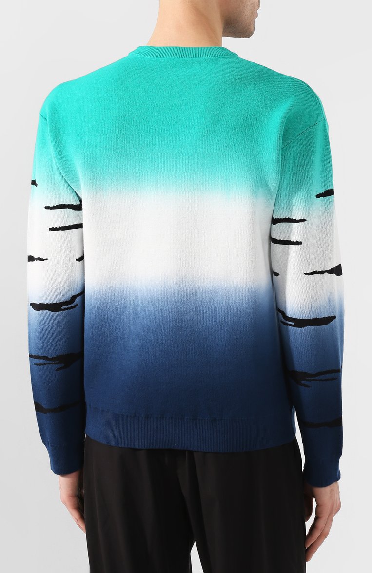 Мужской хлопковый джемпер KENZO разноцветного цвета, арт. FA55PU5073XE | Фото 4 (Длина (для топов): Стандартные; Материал внешний: Хлопок, Синтетический материал; Рукава: Длинные; Мужское Кросс-КТ: Джемперы; Принт: С принтом; Вырез: Круглый; Стили: Кэжуэл)