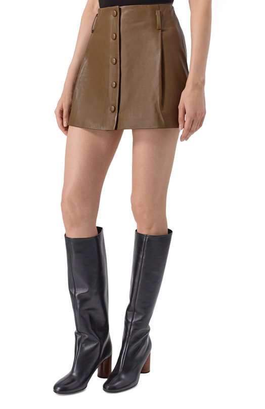 Кожаная юбка Iro WM31BRI0NE/AX403 Хаки  WM31BRI0NE/AX403 Фото 3
