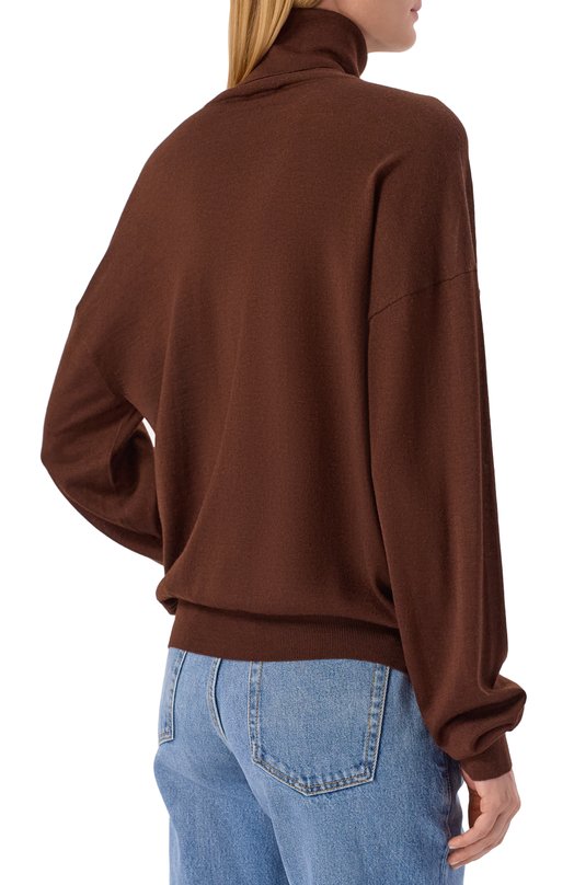 Водолазка из шерсти и кашемира Saint Laurent 850335/YAPK2 Коричневый  850335/YAPK2 Фото 4