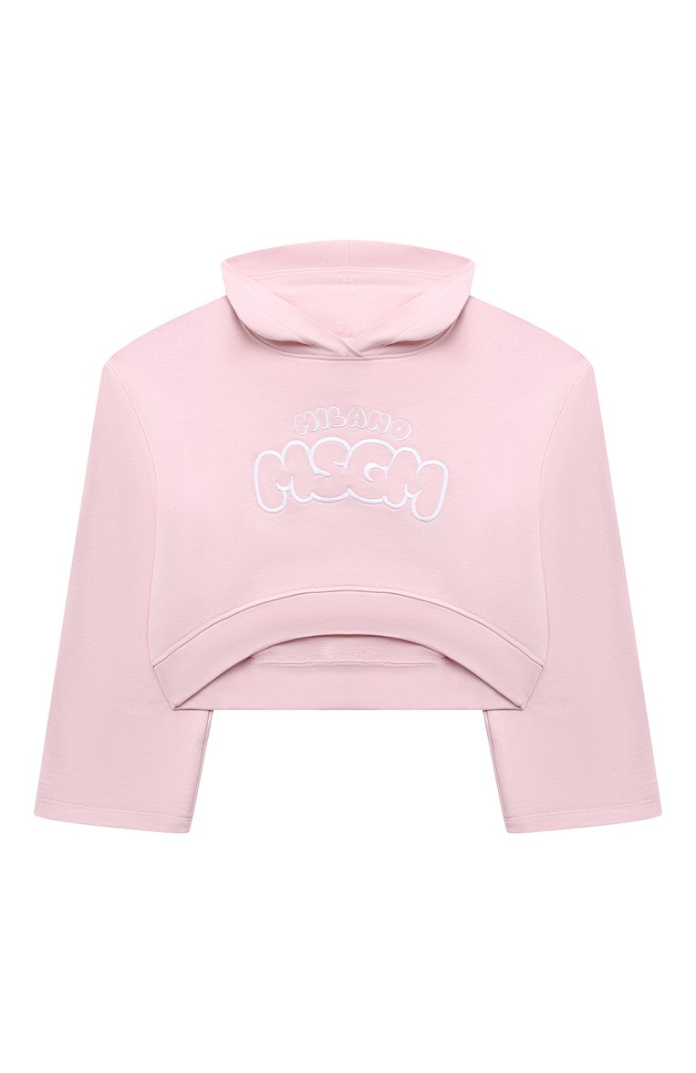 Укороченное худи из хлопка MSGM KIDS, арт. S4MSJGHS086, фото 1
