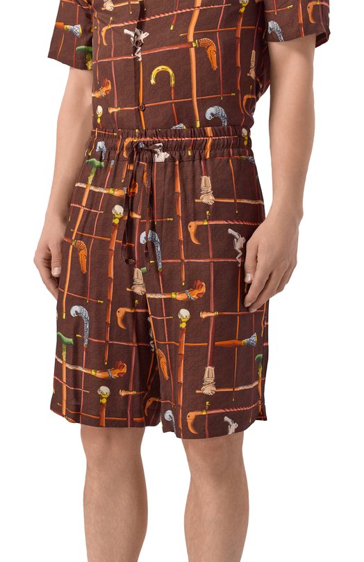 Шорты из вискозы Drole De Monsieur K-BS158-VI033-BN Коричневый  K-BS158-VI033-BN Фото 3