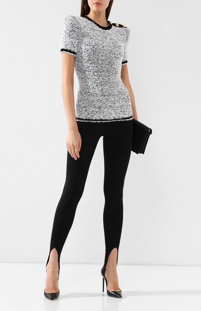 Топ из смеси хлопка и вискозы BALMAIN, арт. RF10626/K296, фото 2